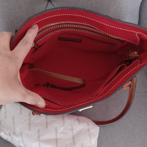 Pebble Grain Small Lexington Purse Red Dooney & Bourke - Picture 4 of 7